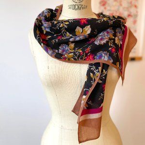 Floral Black Scarf
